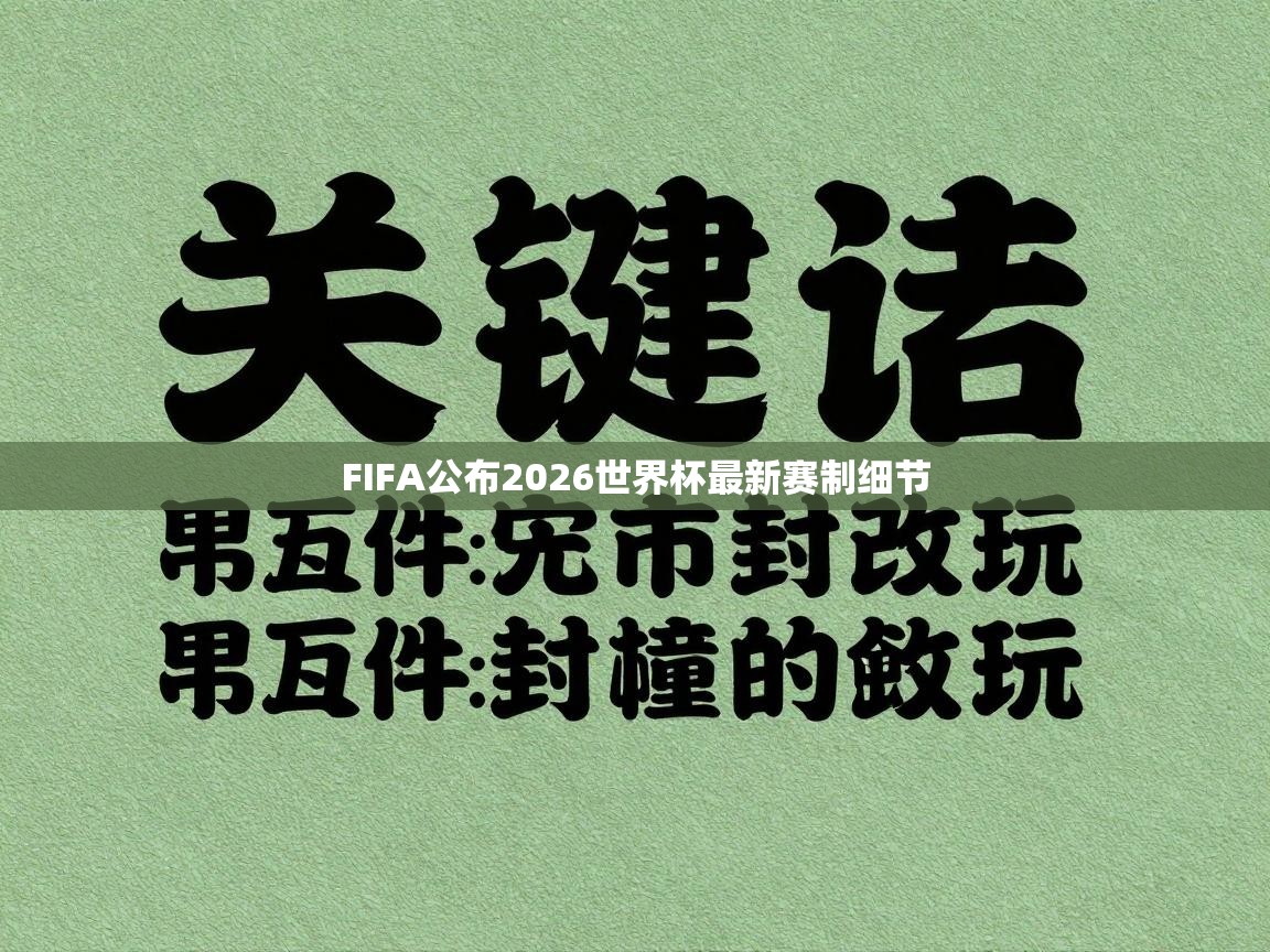 FIFA公布2026世界杯最新赛制细节